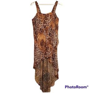 Roman's Y2K animal print long mesh beach cover size 14W
